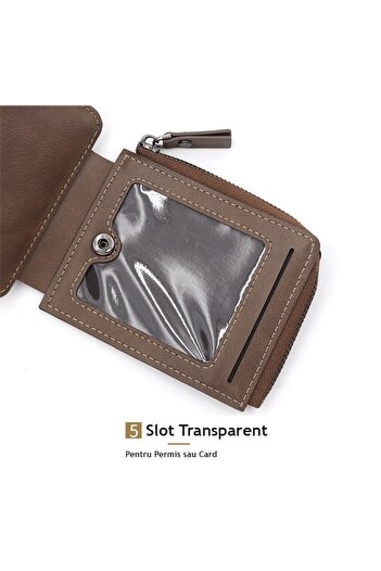 PriStyle Men's Wallet - Premium Synthetic Leather, 12 Card Slots, Coin Pocket (Latte Brown)