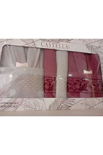 YÜNTEKS Castella 8 Piece 100% Cotton Boxed Dowry Family Bathrobe Set |   Bathrobe Set |   Dowry Set