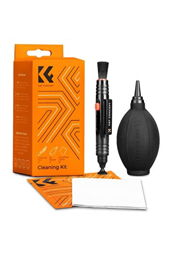 K&F CONCEPT 4-in-1 Camera Cleaning Kit (Lens Brush, Rocket Air Blower, Microfiber Cloth)