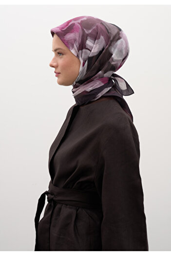 Fresh Gardenia Pattern Cotton Viscose Scarf Murdum
