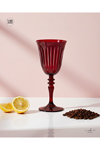 AKDEN STORE Crystal Decor Handcrafted Tall Goblet, Glass
