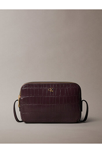Calvin Klein Crocodile-Effect Crossbody Camera Bag