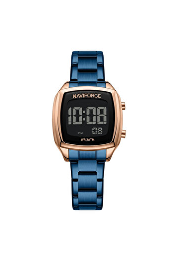 Naviforce Ceas de mână pentru femei Sport LCD Electronic Casual Digital Oțel Albastru