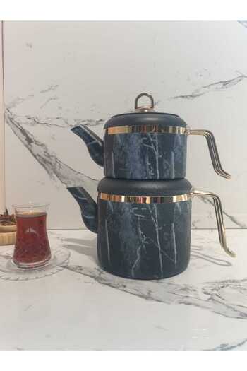 Elvira Venda Chef 2.25 Liter Black Granite Teapot Set