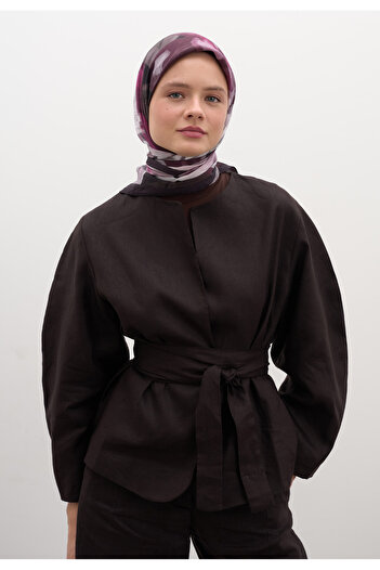 Fresh Gardenia Pattern Cotton Viscose Scarf Murdum