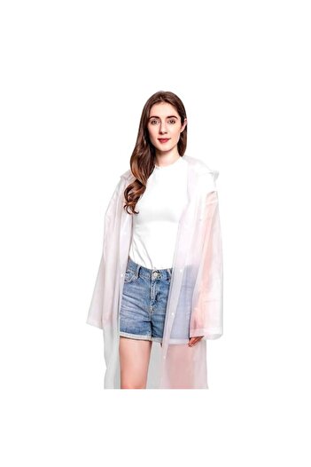 Optim Solution Adult EVA Rain Poncho, Waterproof, Wind-Resistant, Hooded, Unisex, White