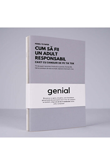WonderStore Cadou amuzant pentru femei - Set de 3 caiete geniale - Pagini de eliberare emotionala