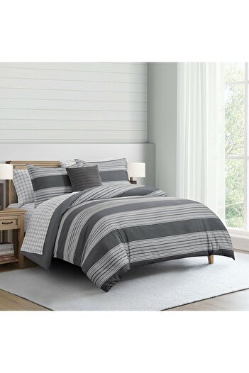 Orange Bed & Bath Charcoal | 8-Piece Single Duvet Set