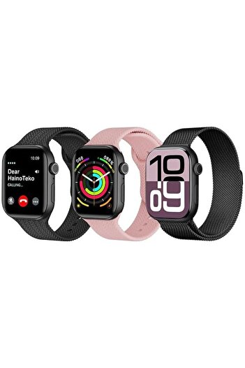 HAINOTEKO SQ17 Smart Watch with AMOLED Display 3 Pair Straps and Wireless Charger Designed for Ladie