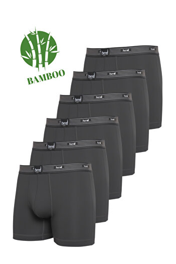 Hmd 6-Piece Lycra Men's Flexible Navy Blue Bamboo Boxer Briefs |   Anti-Sweat Soft Fabric