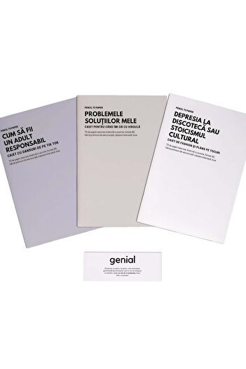 WonderStore Cadou amuzant pentru femei - Set de 3 caiete geniale - Pagini de eliberare emotionala