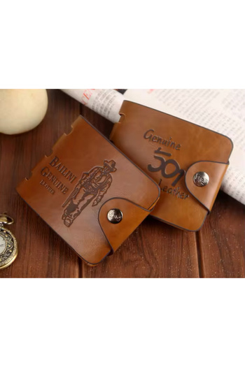 Genuine Vintage Men’s Leather Wallet – Classic Bifold Design with Multiple Card Slots & Coin Pocket