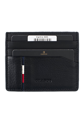 Grande 865 Genuine Leather Premium Card Holder Black