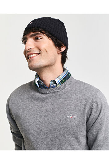 Gant Men's Cotton Gray Regular Fit Crew Neck Sweatshirt