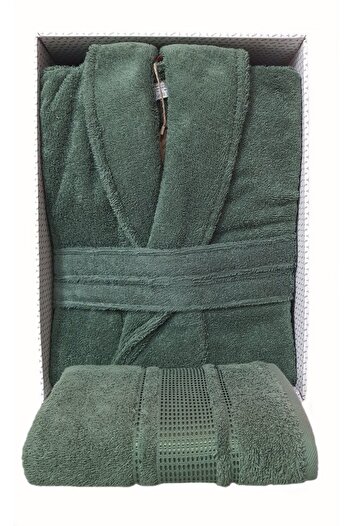 Özdilek Colourist Şalyaka Bathrobe + Head Towel - Emerald Green