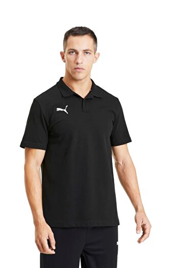 Puma Men's Liga Casuals Black Polo Shirt - 100% Cotton, Size S