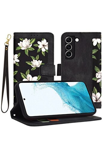 Sybero Protective Case for Samsung Galaxy S22 5G (N48), Vegan Leather, Flowers of the Dawn