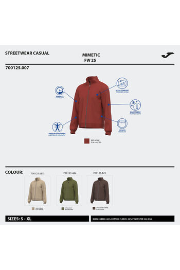 Joma 700125.100 Mimetic Full Zip Unisex Sweatshirt