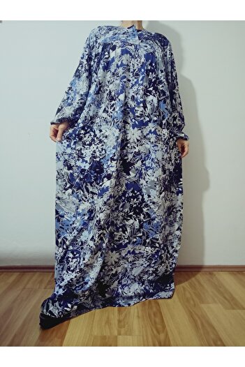hoaryage Robadan Long Sleeve 100% Viscose Pressed Floral Mother Dress, Prayer Dress, Hijab Dress