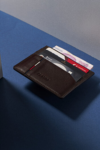 Grande 865 Genuine Leather Premium Card Holder Brown Color