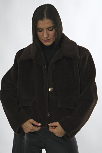 ABBRA Women's Padded and Lined Vegan Fur Jacket