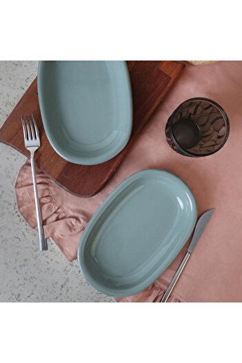 STOREMAX Green Hittite Boat Plate 22 cm 2 Pieces 326 1088605