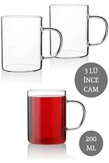 STOREMAX Goldwhirl Life 3-Pack Fire-Resistant Glass 200 ml Mug Mit1014 Trendflash 467437
