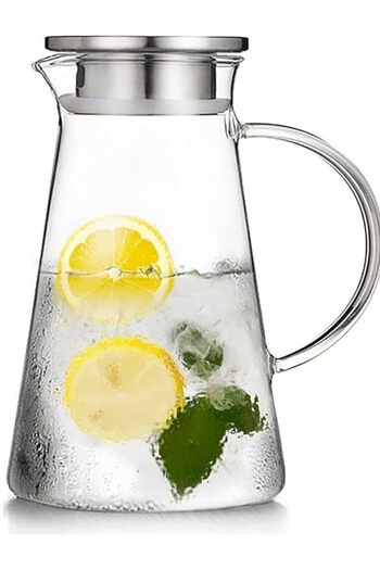 STOREMAX Goldwhirl Borosilicate Jug with Metal Lid 1.8 Liters Trendflash 467437