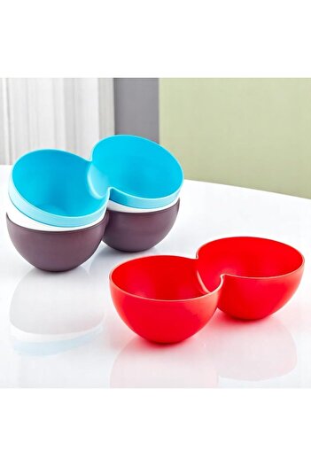 STOREMAX Goldwhirl Double Snack Bowl Set, Round Design, 250ml X 2, 20 Cm, Colorful Trendflash 467437