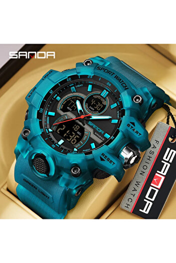 Sanda Men's Wristwatch Military Style Army Sport Digital Fashion Multifunctional Blue