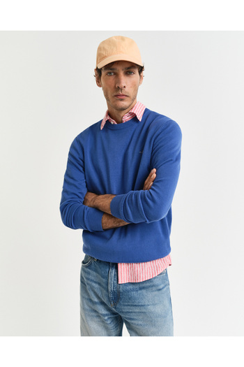 Gant Men's Blue Regular Fit Crew Neck Sweater