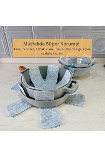 STOREMAX 12-Piece Set of Pots and Pans Non-Scratch Felt Organizer (Gray) 1088605