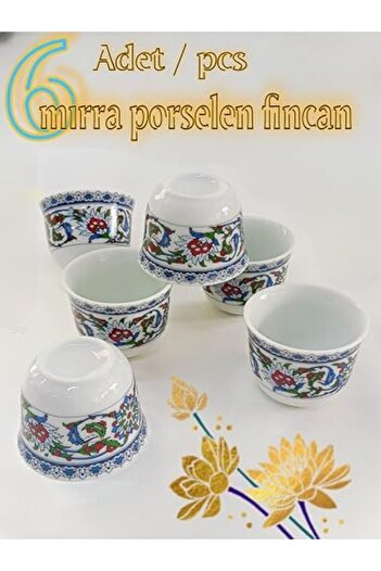 STOREMAX Tile Colored Model Patterned Mirra Set 6 Pieces Mirra Cup Porcelain 6 Pieces 1088605