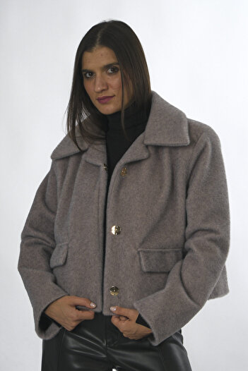 ABBRA Women's Padded and Lined Vegan Fur Jacket