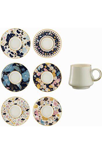 STOREMAX Moreno 1453 Potpourri Ring 12 Piece Six-Person Coffee Cup Set 120 ml 1088605