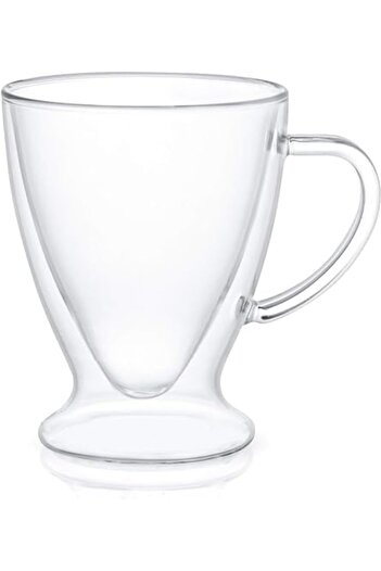 STOREMAX Double Wall Glass Mug Home Office Cup Thermal Insulated Glass with Handle (2 Pieces Rio 250 ml) 1088605