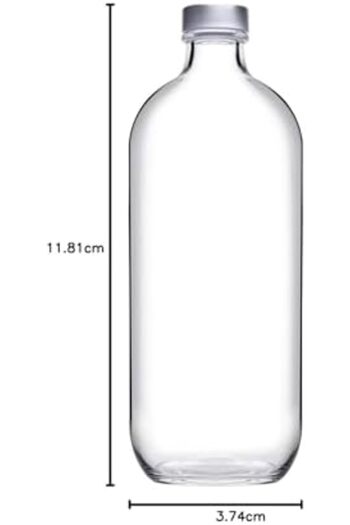 STOREMAX Goldwhirl Glass Bottle with Lid, Transparent, 1 Liter Trendflash 467437