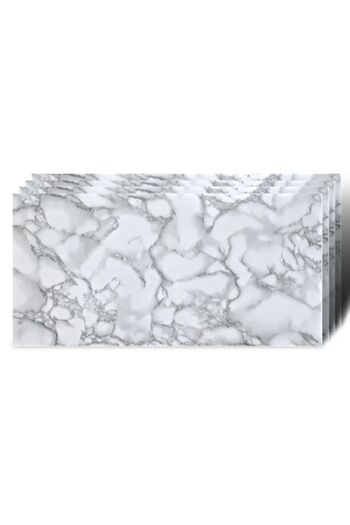 GOLD MARKET Set of 10 Self-Adhesive 3D Wallpaper Panels, Marble Imitation, Waterproof, 60 cm x 30 cm, Coverage 1