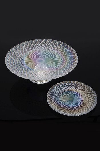 STOREMAX Belinda Glass Dessert-Cake Set 7 Pieces-Transparent Lustered 1088605