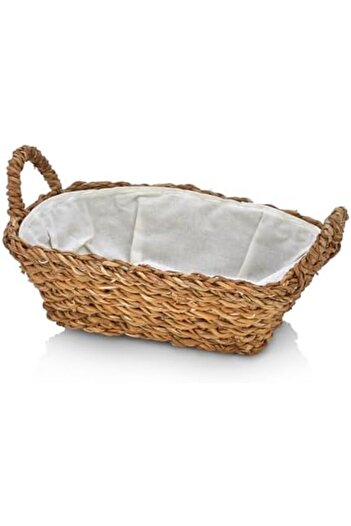 STOREMAX Handmade Wicker Handle Multi-Purpose Decorative Rectangular Basket, Wicker Handle Bread Basket (27X18X8Cm)
