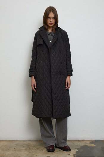 QANU Valora Quilted Coat Black