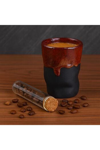 STOREMAX 90 ml Ceramic Handleless Handmade Trapezoid Espresso Coffee Cup -1 Piece 1088605
