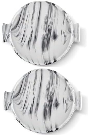 STOREMAX Marble Looking 2-Piece Serving Presentation Plate 26 cm 1088605