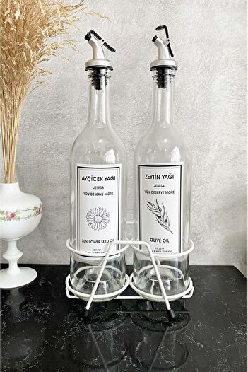 STOREMAX White Transparent 750 ml Oil Bottle with White Label Oil Container 1088605
