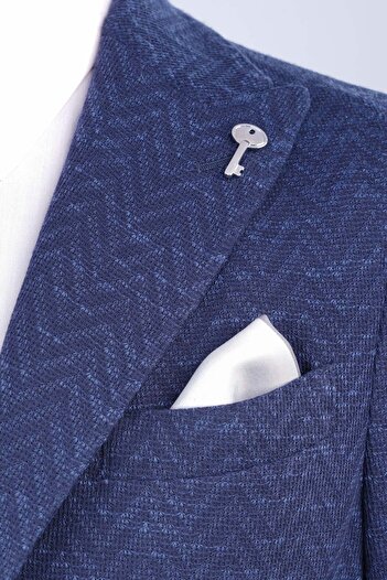 6AM Ceremony Silver lapel pin with key pendant
