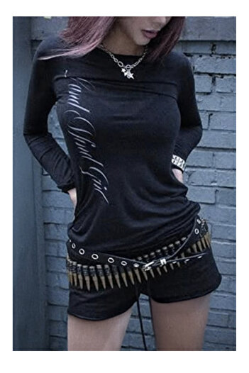 Köstebek Angel Back Printed Grunge Long Sleeve Sweatshirt