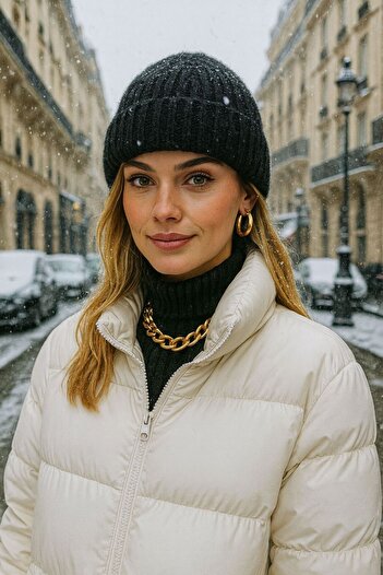 MARBERRY Black Corduroy Women's Beret