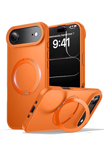 m.tk moveteck Apple iPhone 17 Air Case Magsafe Ring 360 Rotatable Ring Stand Armor Matte Magnetic Cover