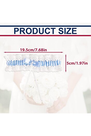 Generic NICECRAFT Bride Blue Lace Stretchable Wedding Leg Garter