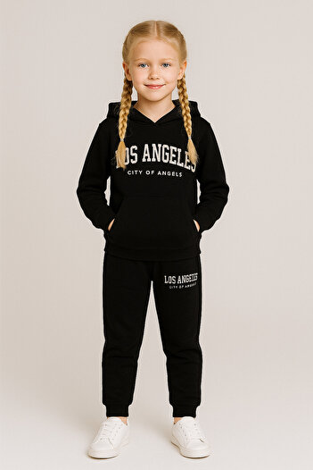 minitrends 3-Thread Hooded Unisex Pocketed Top and Bottom Set 100% Cotton